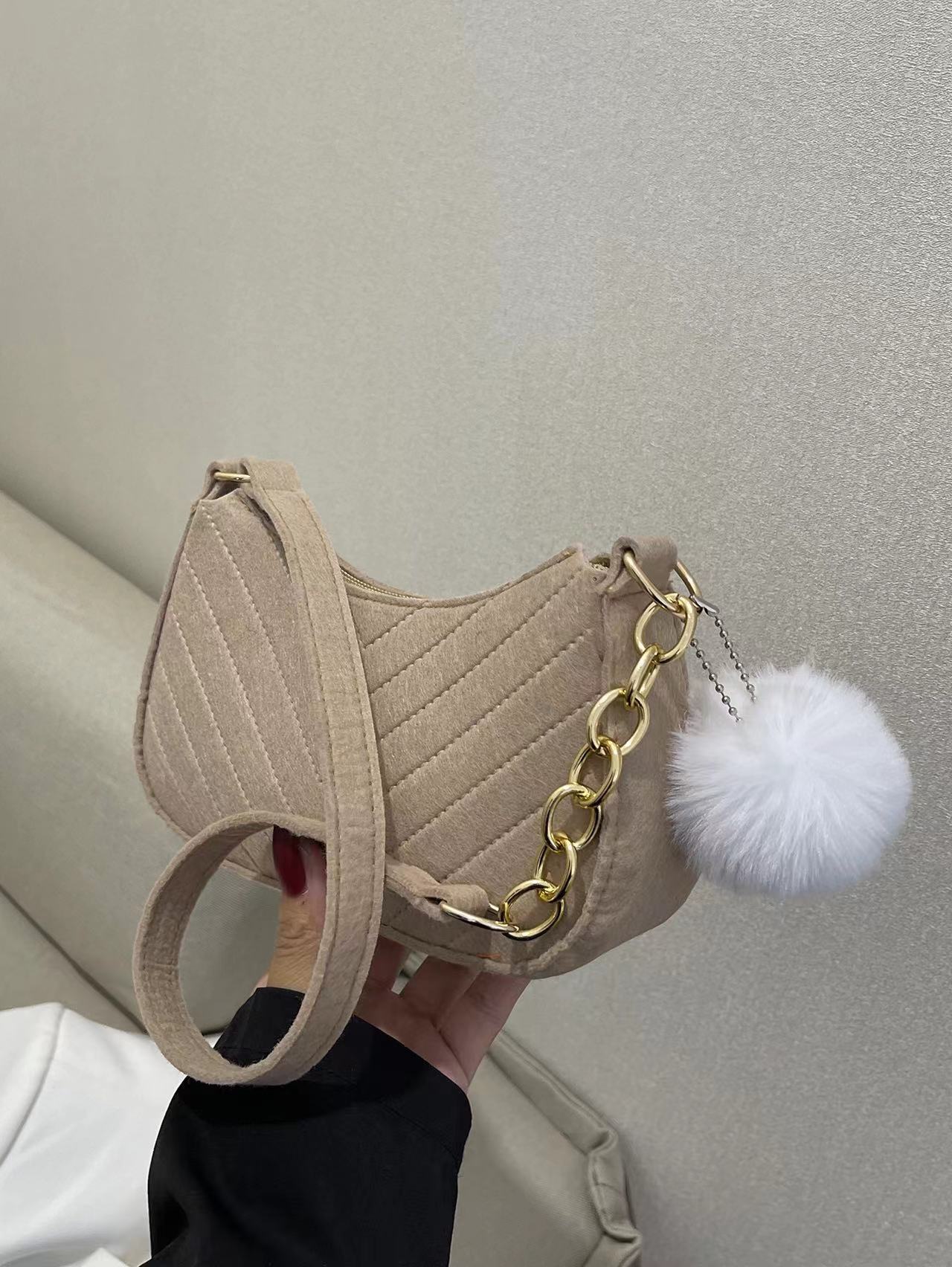 Casual Solid Color Shoulder Bag