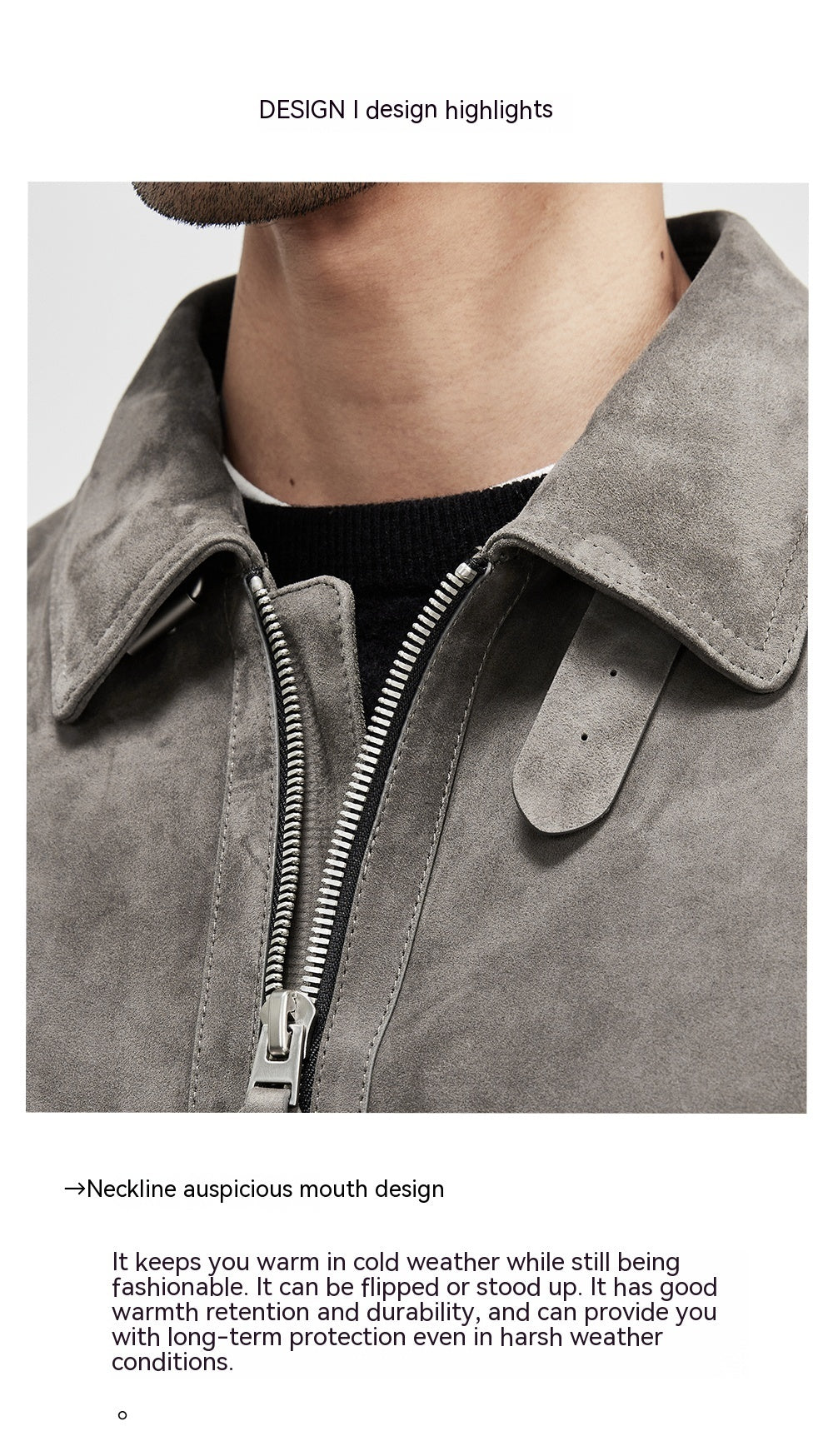 Men's Coat Lambskin Suede Lapel Biker's Jacket