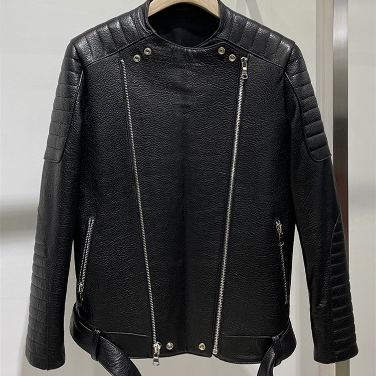 Men's Leather Jacket Sheep Bubble