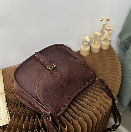 Genuine Leather Retro Messenger Bag – Crossbody Shoulder Bag for Women | Vintage European Style