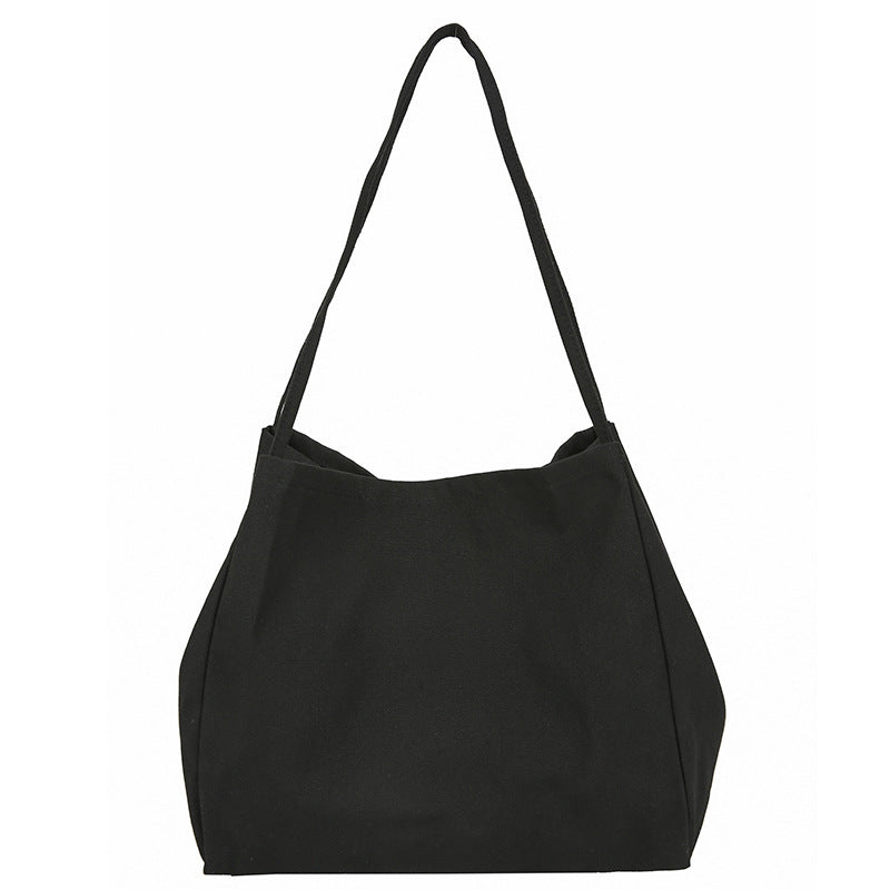 Solid Color Women's Simple Artistic Canvas Handbag Large Capacity Shopping Bag