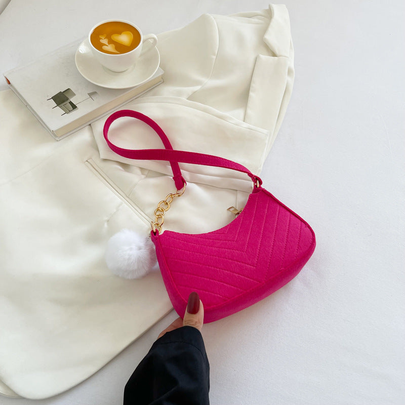 Casual Solid Color Shoulder Bag - Pink