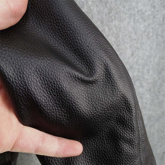 Detachable Fur Collar Cowhide Leather Jacket