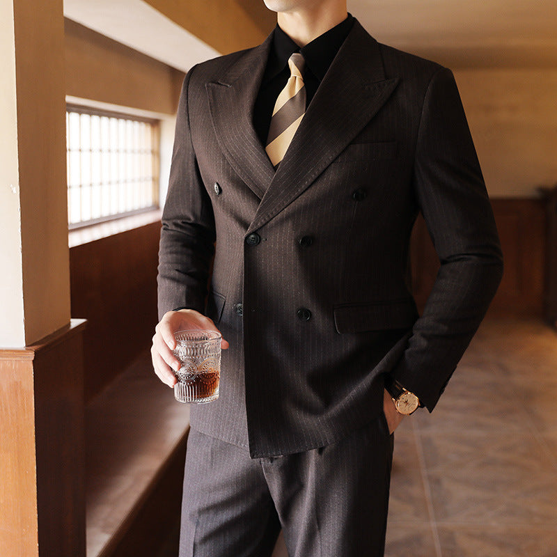 Autumn Double Breasted Warm Suit for Men