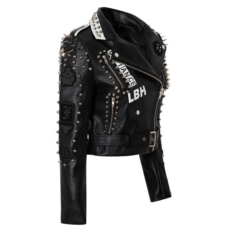 Punk Rock Graffiti Leather Jacket
