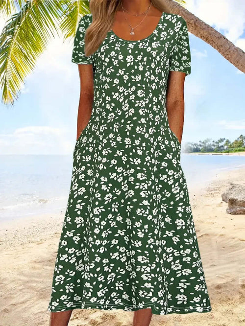 A-Line Floral Midi Dress for Women XKLYQ SX4052