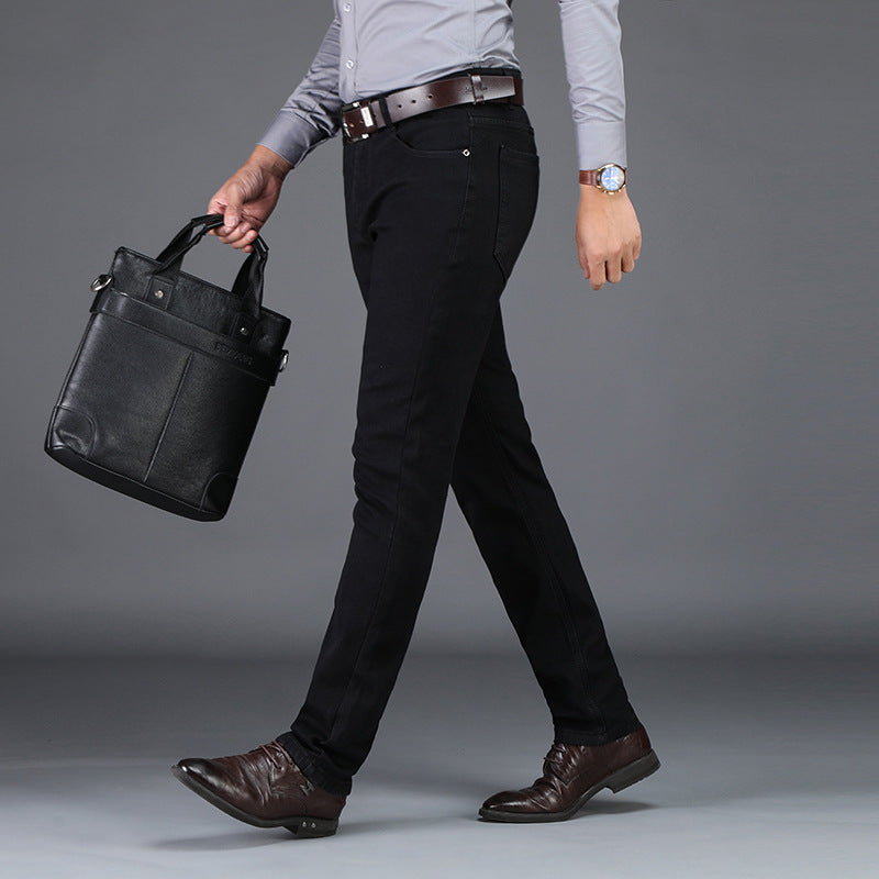 Men's Black Denim Straight Jeans