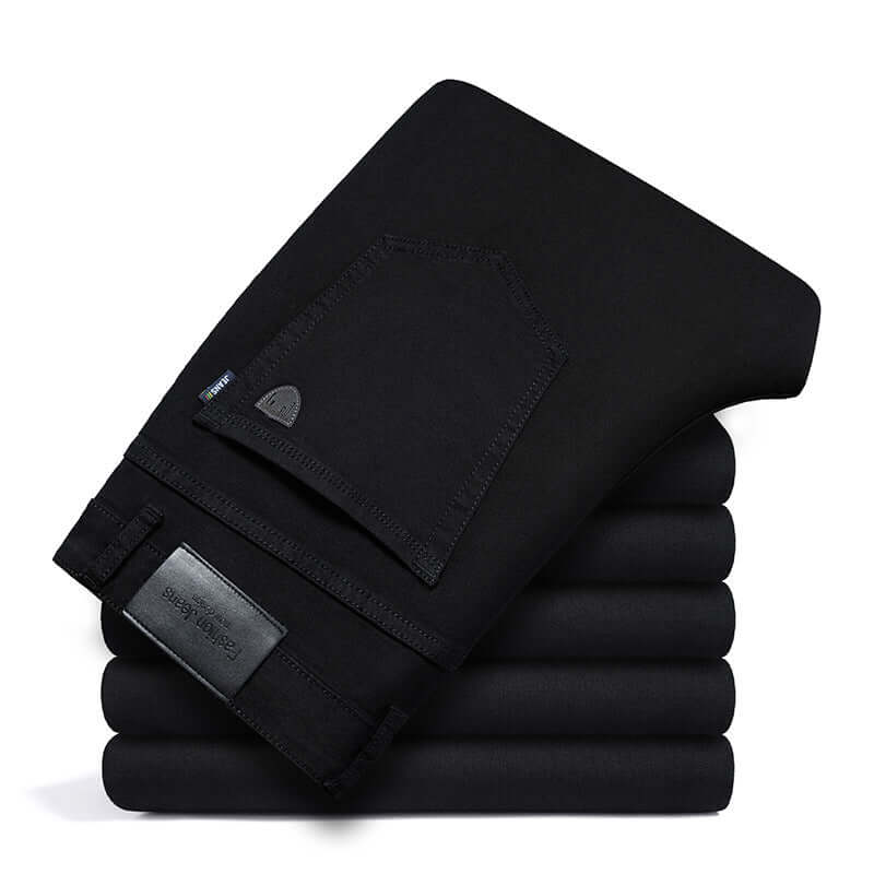 Men's Black Denim Straight Jeans