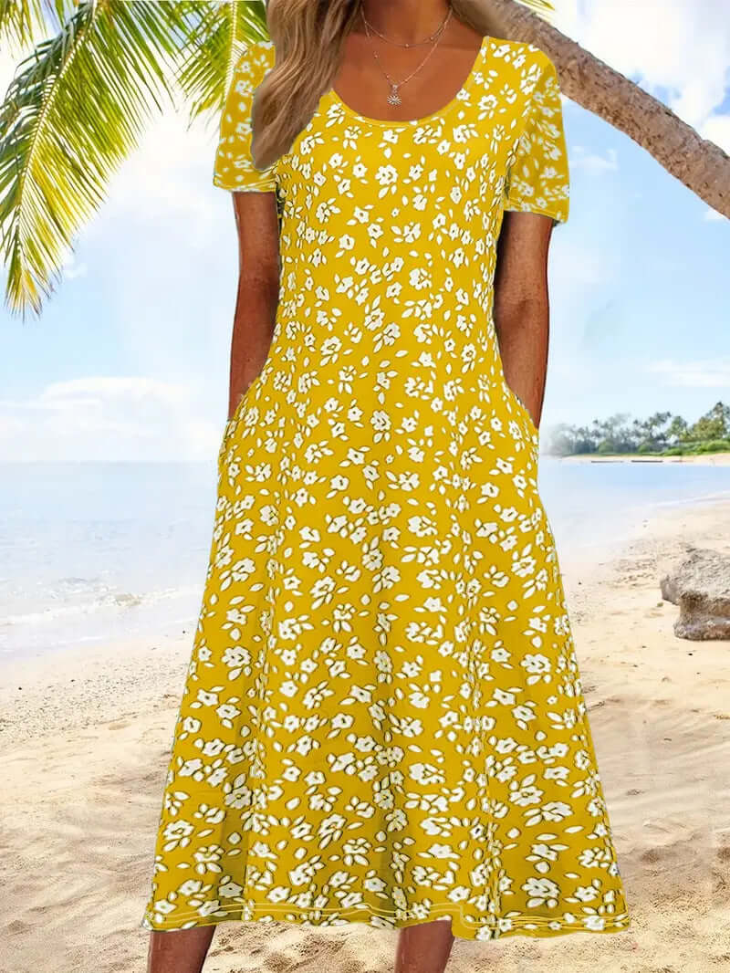 A-Line Floral Midi Dress for Women XKLYQ SX4051