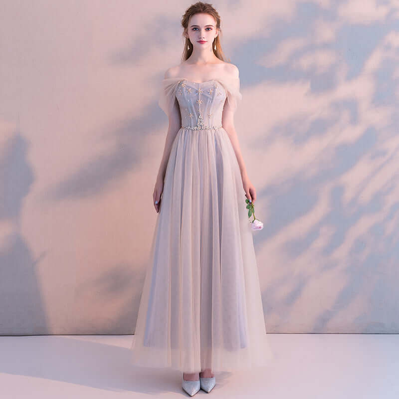 Summer Fairy Bridesmaid Dress for Women Grey