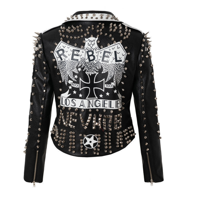 Punk Rock Graffiti Leather Jacket