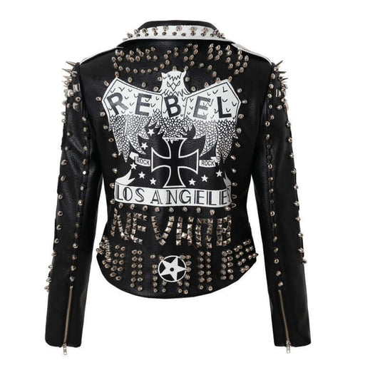 Punk Rock Graffiti Leather Jacket | Faux Leather Jacket UK