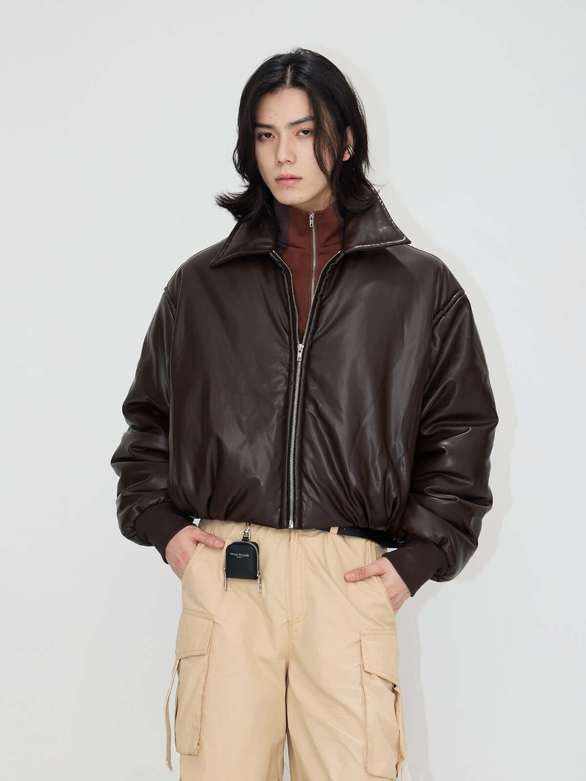 Short Drop Shoulder Leather Jacket Women UK