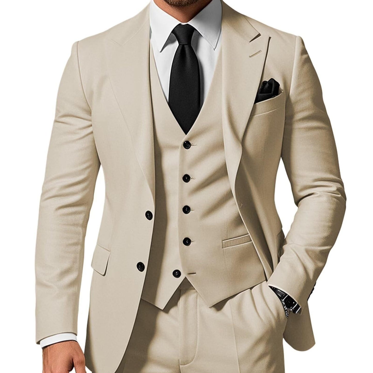 Mens Slim Fit Three Piece Acetate Suit UK