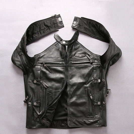 Men's Genuine Leather Slim Fit Motorcycle Jacket
