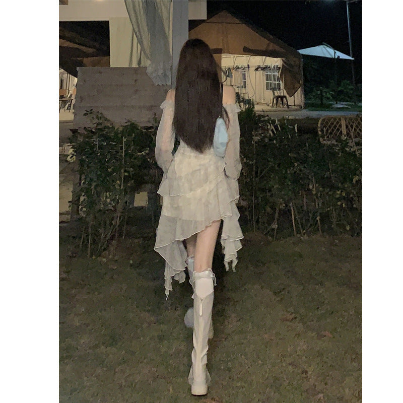 Ruffles Floral Fragments Dress