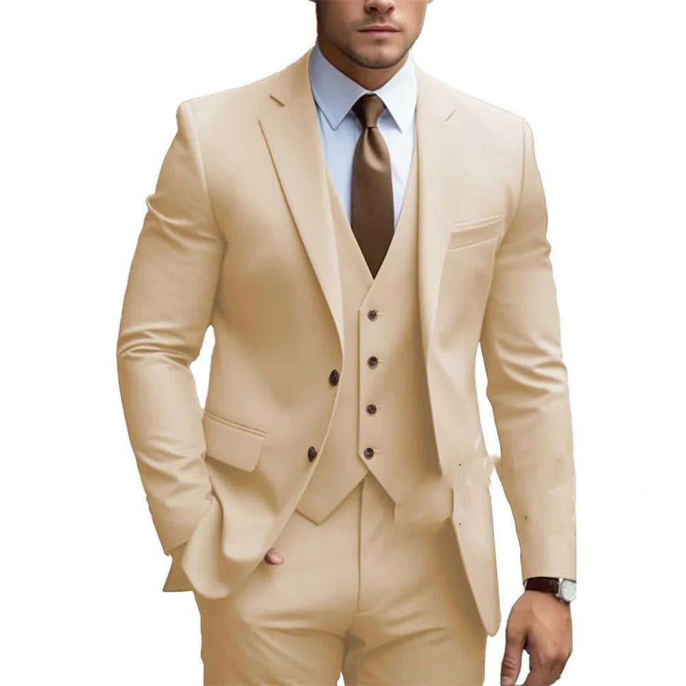 Men's Three-piece Suit Formal | Business Wear Champagne