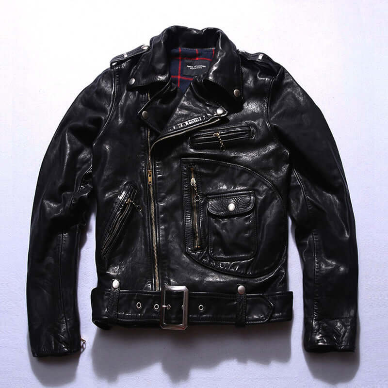 Men's Horse Leather Biker's Jacket Black