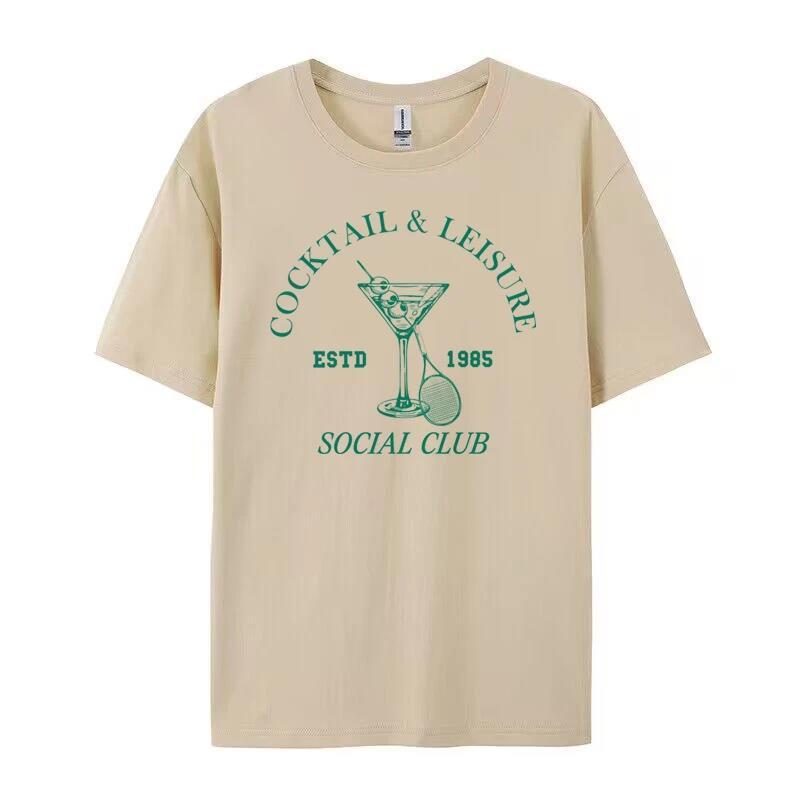 Cocktail Printed Cotton T-Shirt