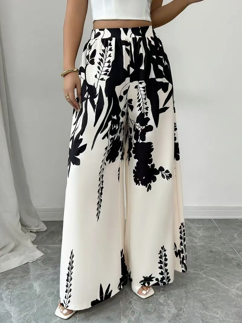Printed Lace-up Women's Casual Pants