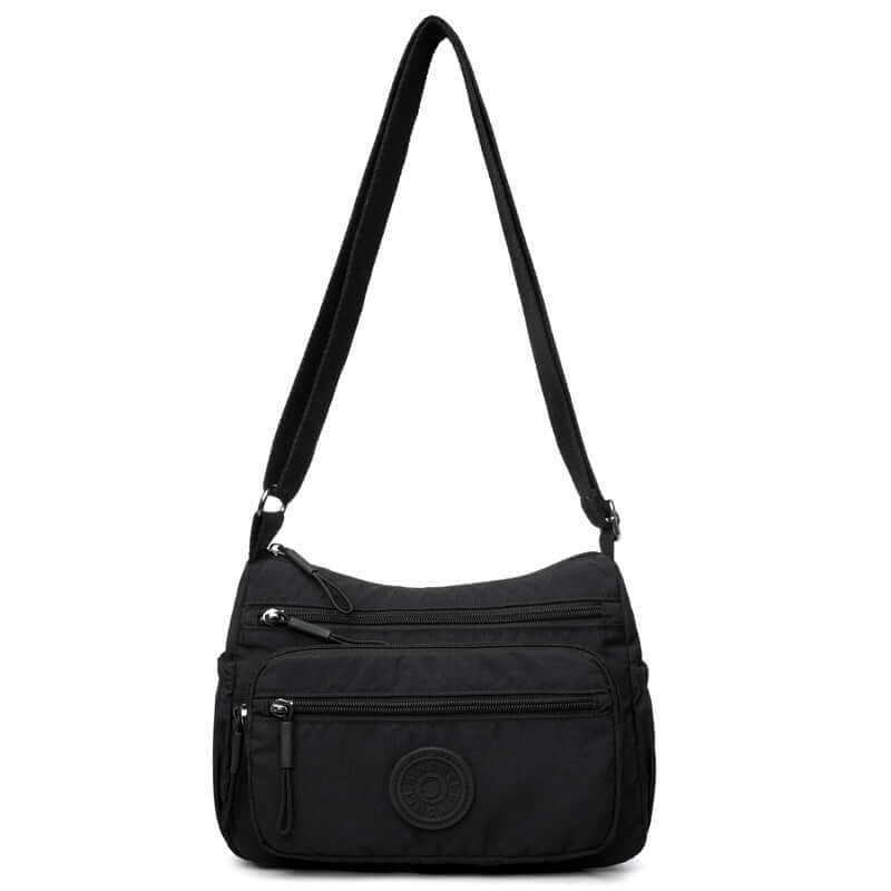 Trendy Water-Repellent Crossbody Bag Black