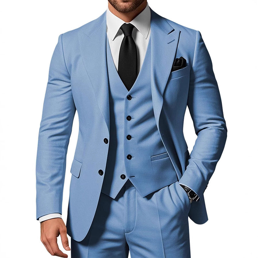 Mens Slim Fit Three Piece Acetate Suit UK