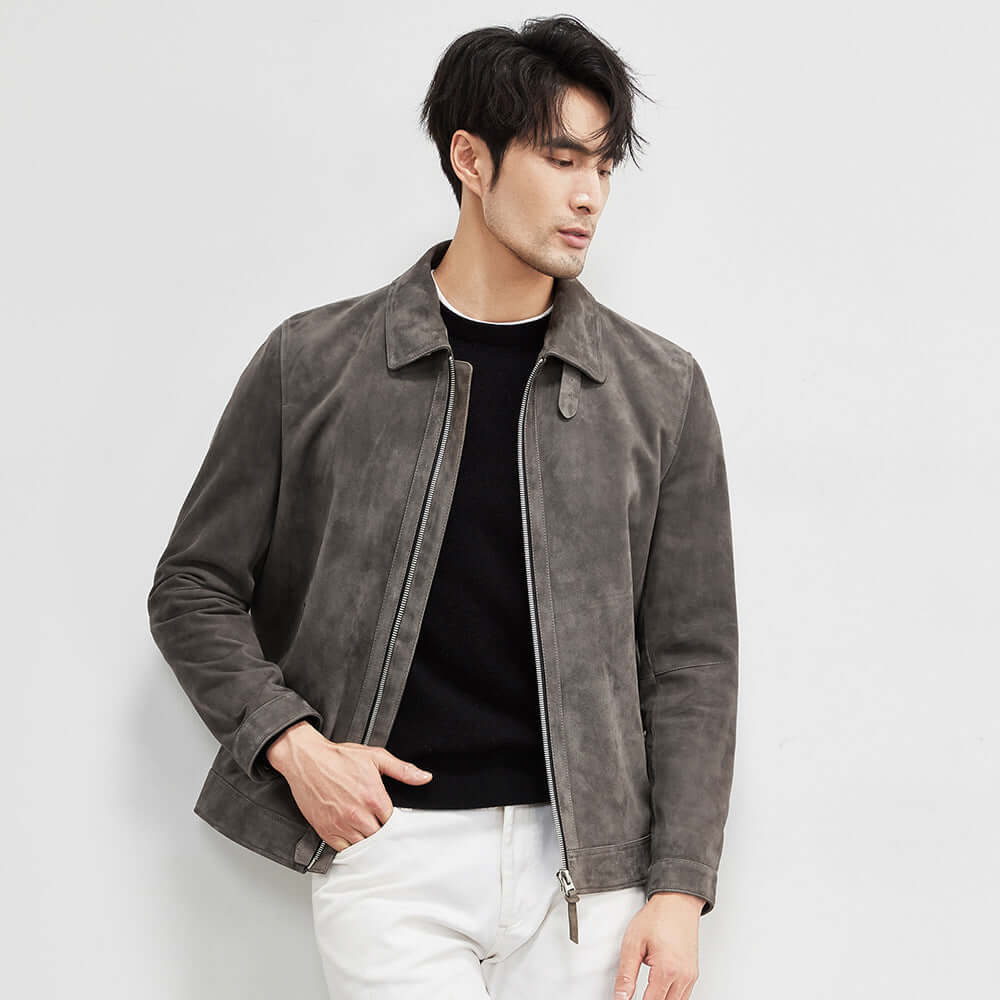 Men's Lambskin Suede Biker's Jacket