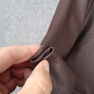 Detachable Fur Collar Cowhide Leather Jacket