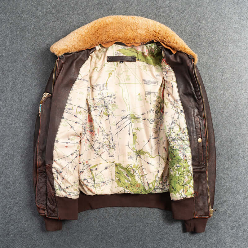 Men's Genuine Leather First Layer Leather Motorcycle Jacket