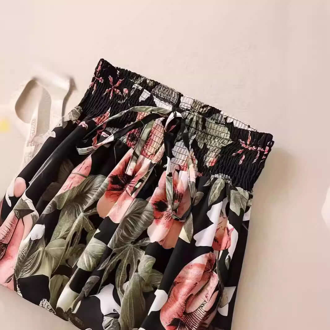 Women's Casual Flower Pants - Floral Straight