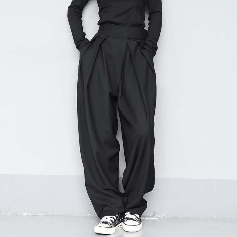 Draped Velcro trousers | Wide Leg Pants
