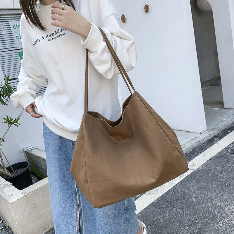 Urban Simple Large Canvas Tote Bag
