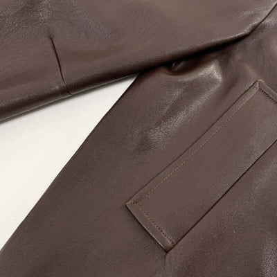 Fashionable Short Brown Leather Jacket Women UK