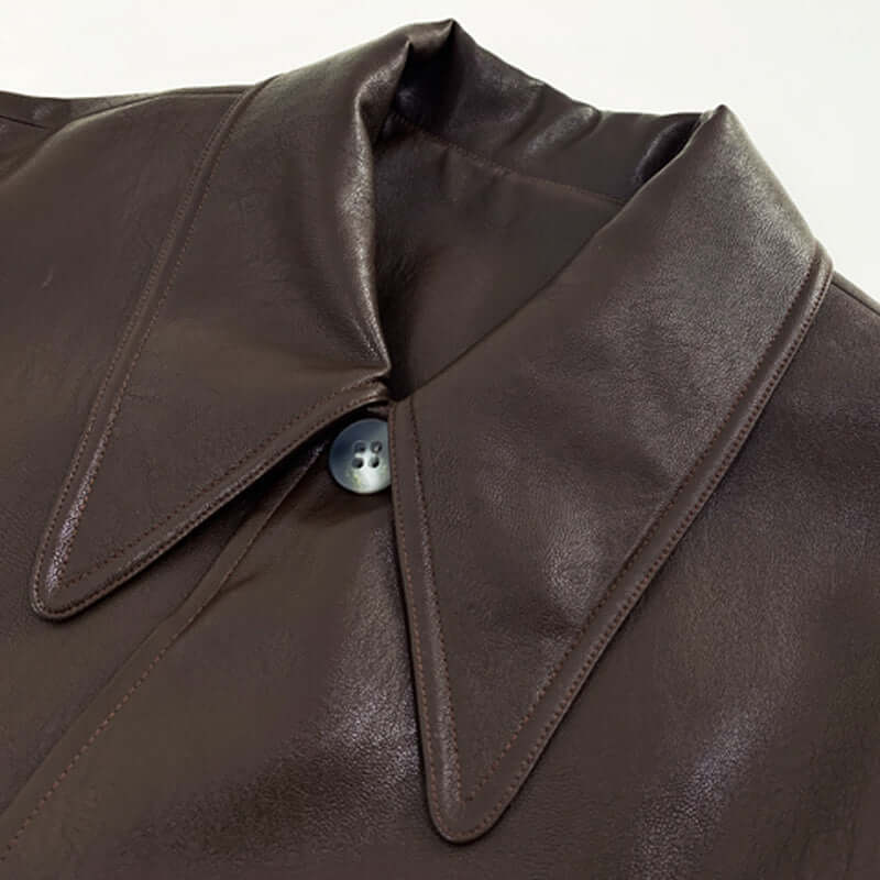 Fashionable Short Brown Leather Jacket Women UK