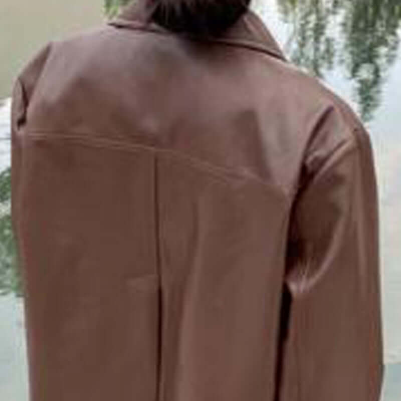 Fashionable Short Brown Leather Jacket Women UK