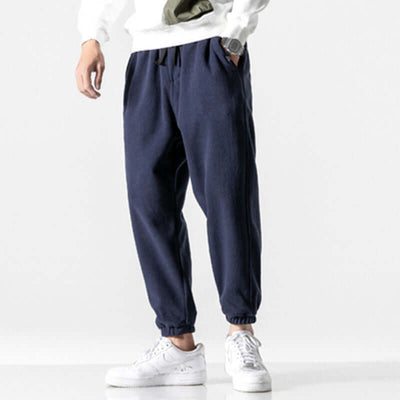 Plus Fleece Casual Trousers | Style & Comfort Navy