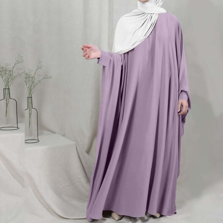 Amira Abaya | Flowing Elegance Light Purple One size