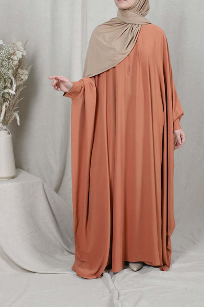 Amira Abaya | Flowing Elegance Orange One size