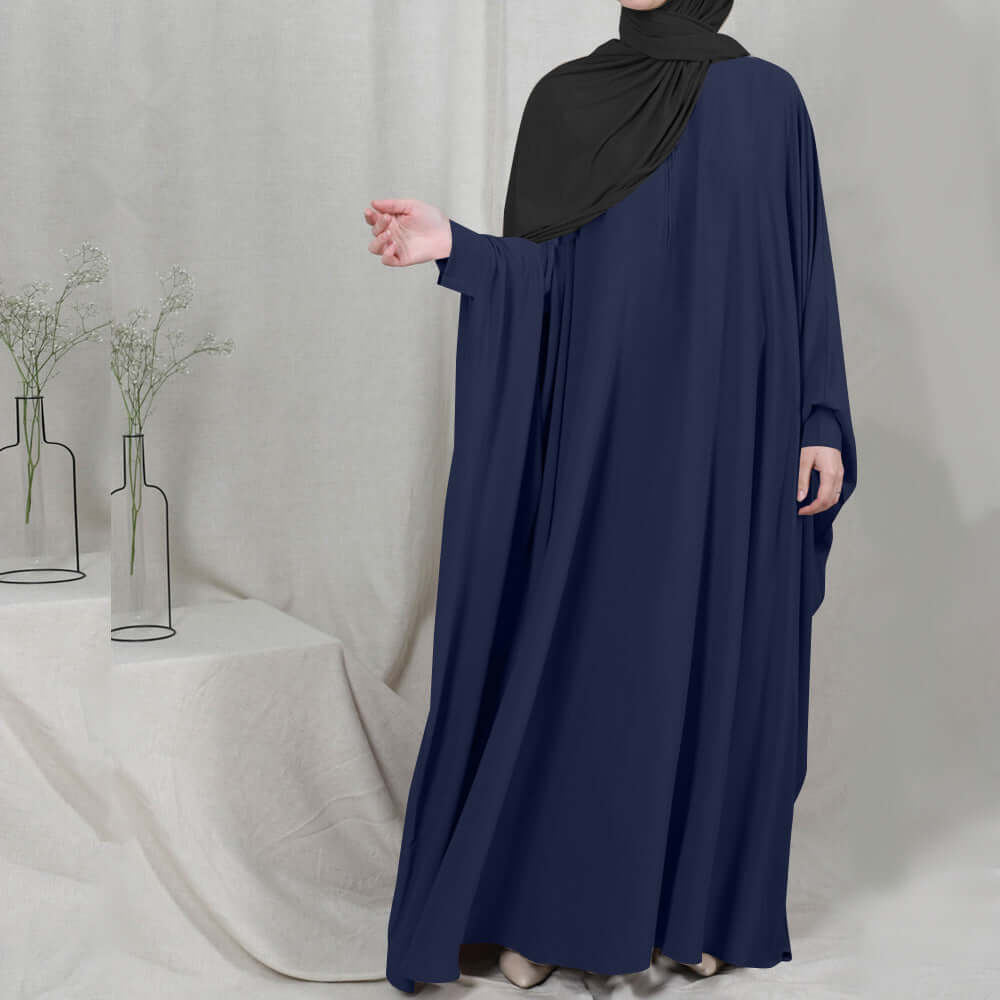 Amira Abaya | Flowing Elegance Dark Blue One size