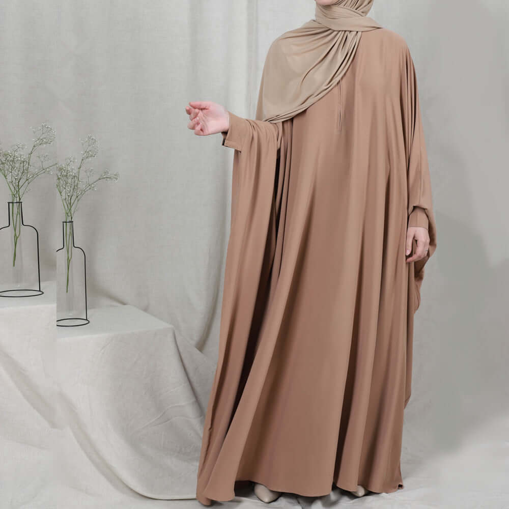 Amira Abaya | Flowing Elegance Khaki One size