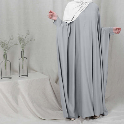 Amira Abaya | Flowing Elegance Light Grey One size
