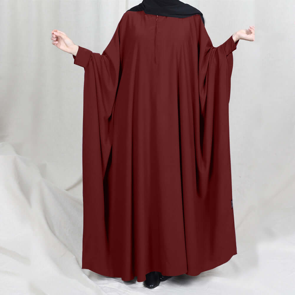 Amira Abaya | Flowing Elegance Red wine One size