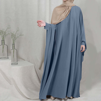 Amira Abaya | Flowing Elegance Peacock blue One size