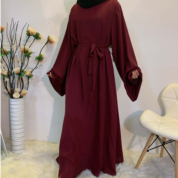Zahara Abaya UK | Elegant & Modest Dark red