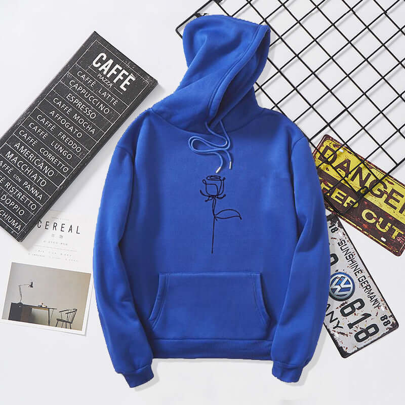 Rock Style Graffiti Hoodie | Unisex Blue black figure