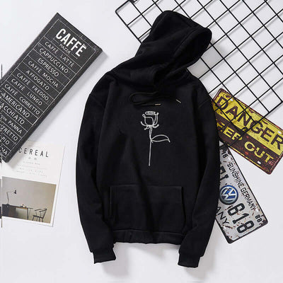 Rock Style Graffiti Hoodie | Unisex Black