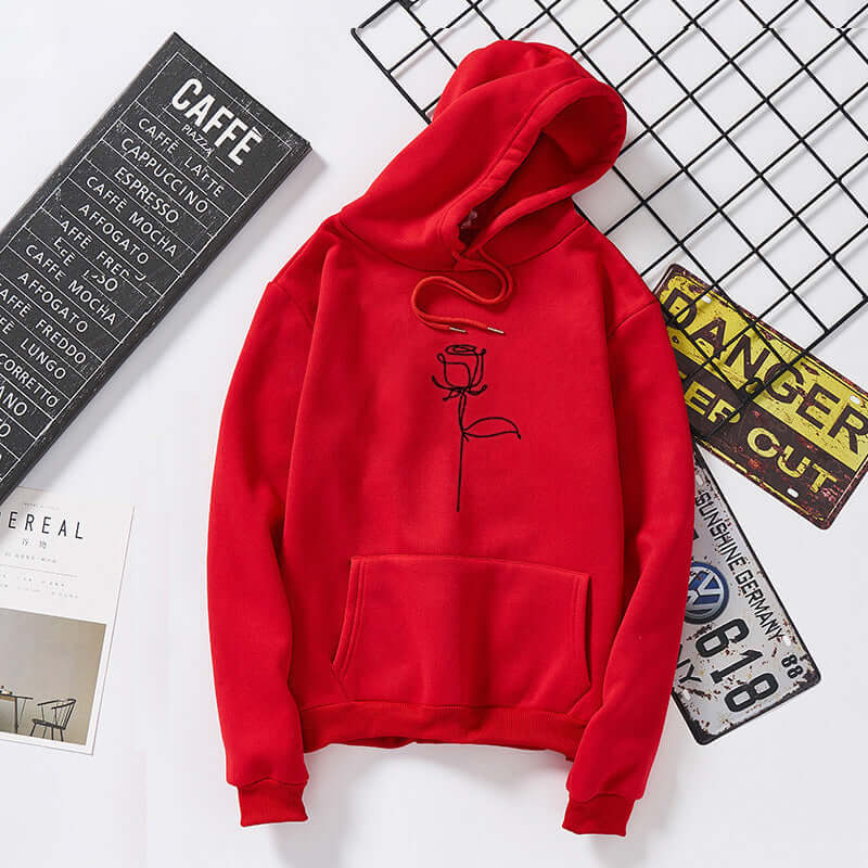 Rock Style Graffiti Hoodie | Unisex Red