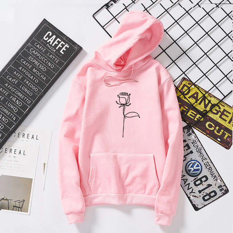 Rock Style Graffiti Hoodie | Unisex Pink