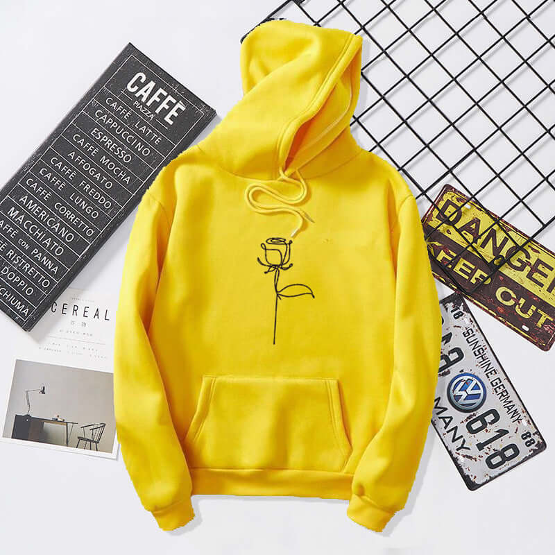 Rock Style Graffiti Hoodie | Unisex Yellow