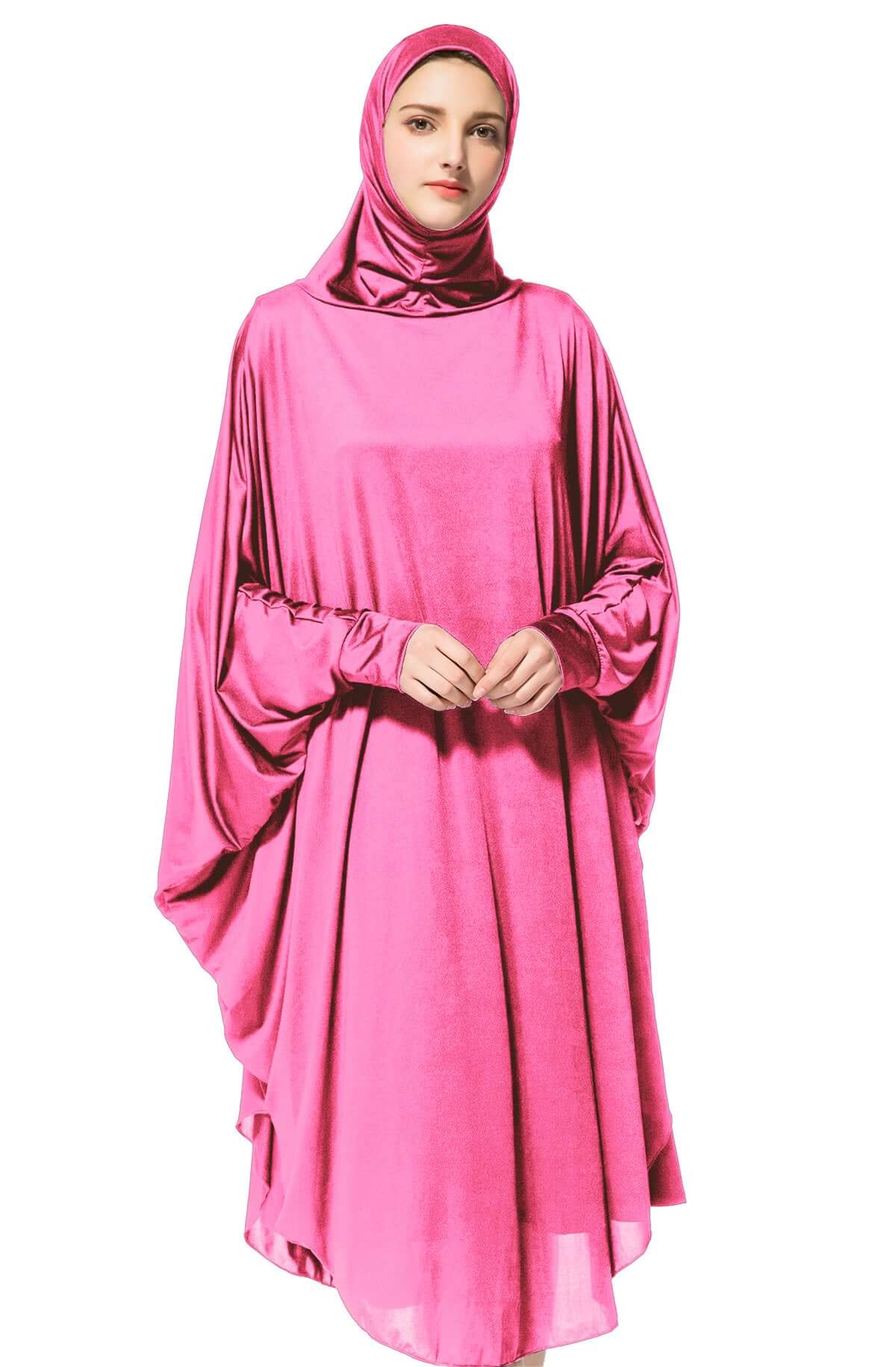 Hareer Laban Abaya | Luxury Milk Silk Abaya with Princess Design Pink